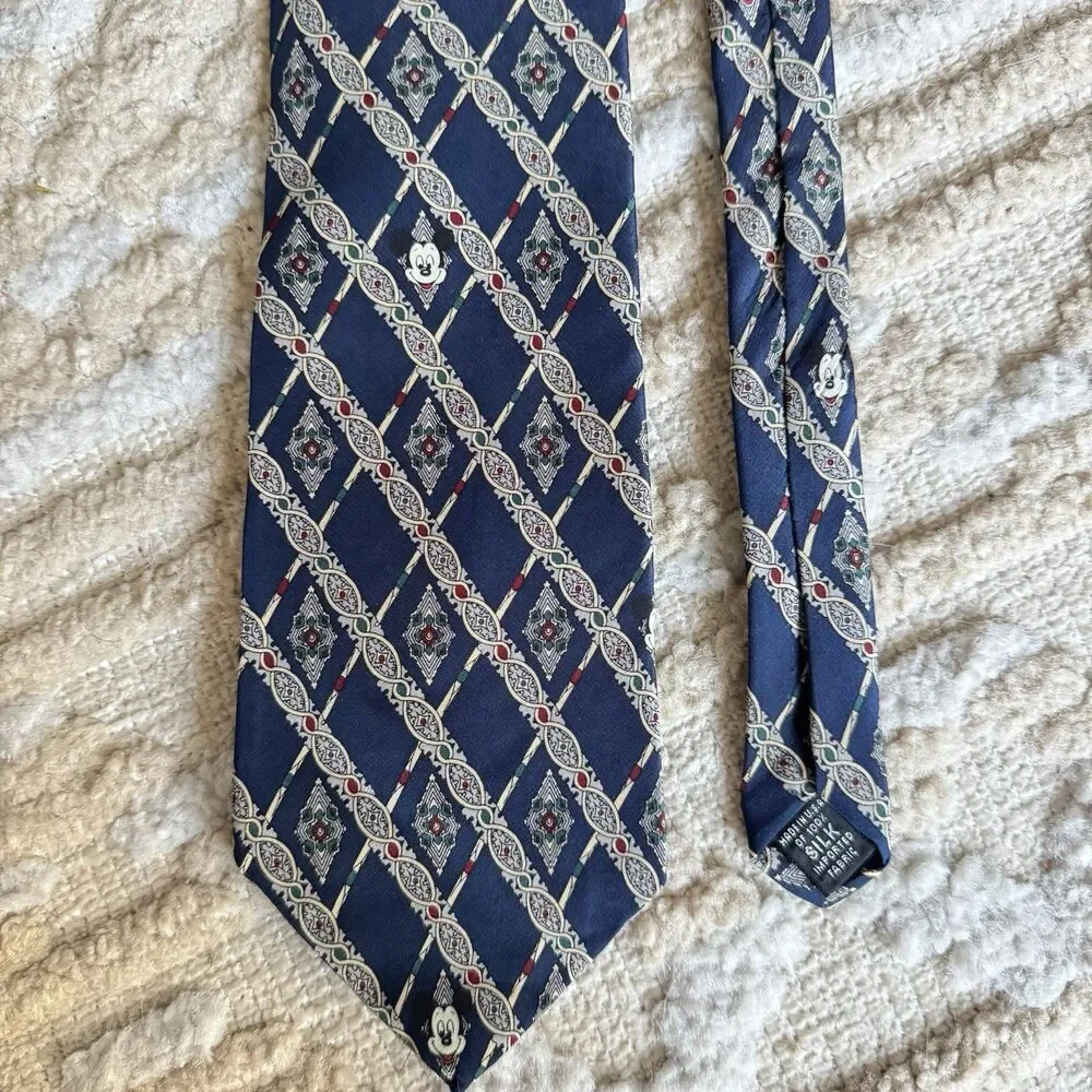Vintage Disney Mickey Mouse 100% Silk Tie Lot 2 Walt Disney World Balancine Tie
